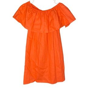 Mumu NWT coral ruffle shoulder top mini dress size x-small